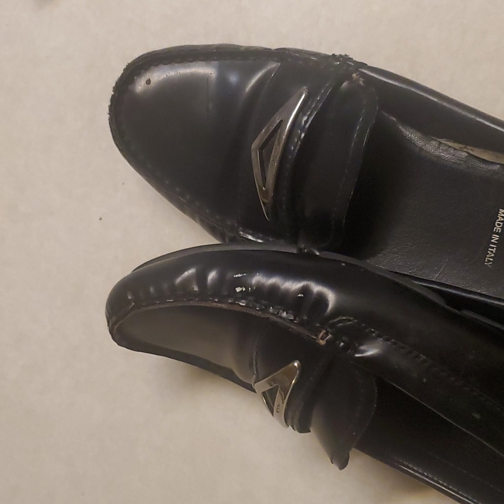 Authentic black leather Prada flats loafers size 36 us 6 - Picture 9 of 12